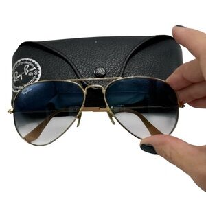 Ray Ban aviator gradient lens large metal RB 3025 5001/87 52 18 140 3N lens blue